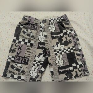 Zara Kids Mickey Mouse Graphic Shorts - Black and Gray